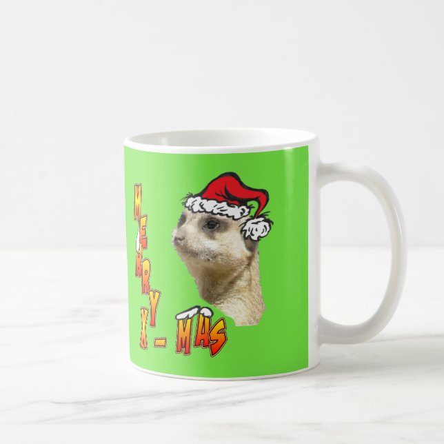 Christmas Meerkat Customizable Coffee Mug (Right)