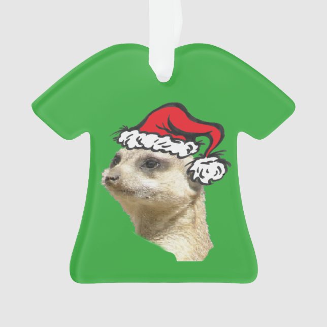 Christmas Meerkat Customizable Shirt Ornament (Front)