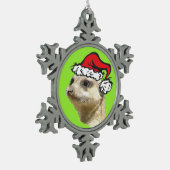 Christmas Meerkat Customizable Snowflake Ornament (Left)