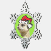 Christmas Meerkat Customizable Snowflake Ornament (Right)