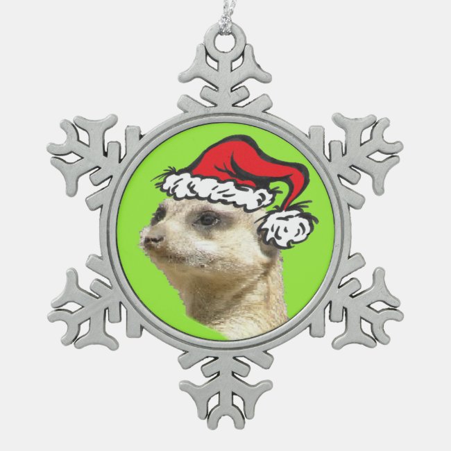 Christmas Meerkat Customizable Snowflake Ornament
