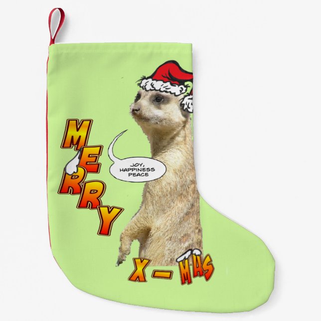 Christmas Meerkat Customizable Stocking (Front)