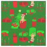 christmas meerkat santa funny mongoose  fabric