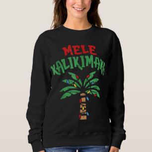Christmas Mele Kalikimaka Palm Tree Hawaiian Light Sweatshirt