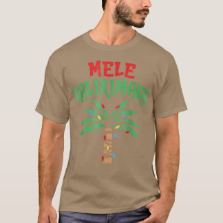 Christmas Mele Kalikimaka Palm Tree Hawaiian Light T-Shirt