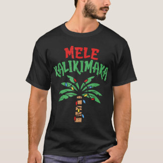 Christmas Mele Kalikimaka Palm Tree Hawaiian Light T-Shirt