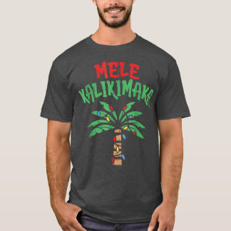 Christmas Mele Kalikimaka Palm Tree Hawaiian Light T-Shirt