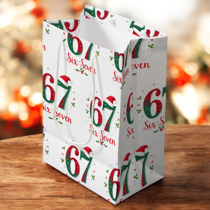 Christmas Meme Six Seven 67 6 7 Holiday Medium Gift Bag