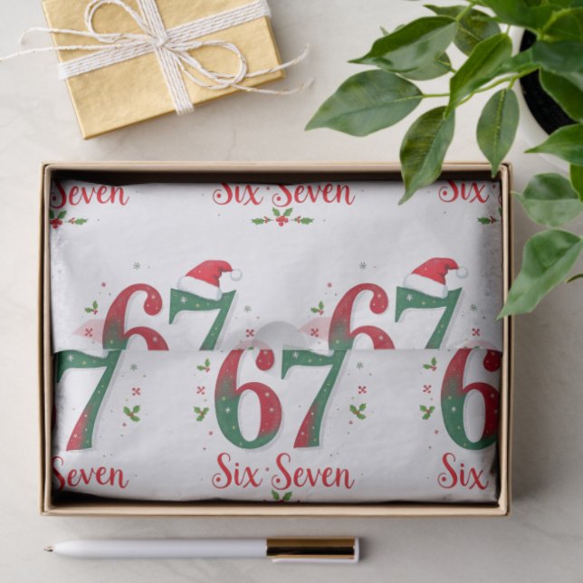 Christmas Meme Six Seven 67 6 7 Holiday Tissue Paper (Gift)