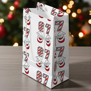 Christmas Meme Six Seven 67 6 7 Santa Small Gift Bag