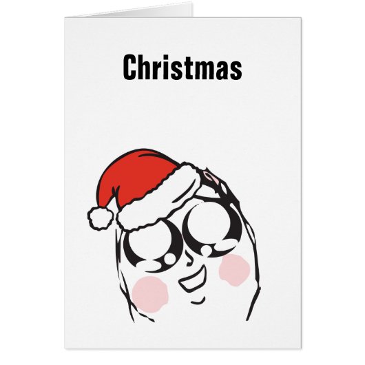 Christmas Meme Troll Le Me Anime Custom EDITABLE Cards (Front)