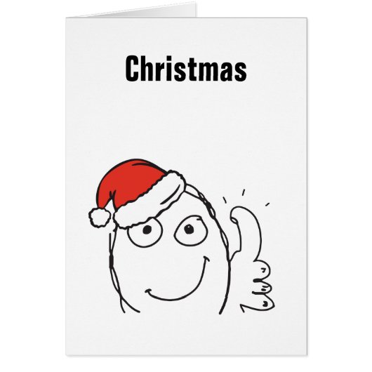 Christmas Meme Troll Le Me ThumbUp Custom EDITABLE Cards (Front)