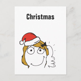 Christmas Memes Blonde Troll Custom text EDITABLE Holiday Postcard