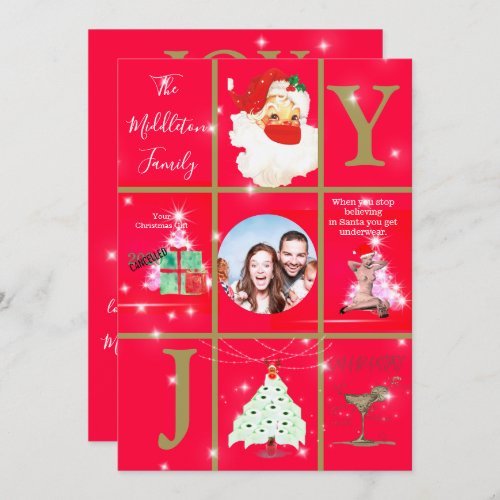 Christmas Memes Fun Photo Red Tree Holiday Card