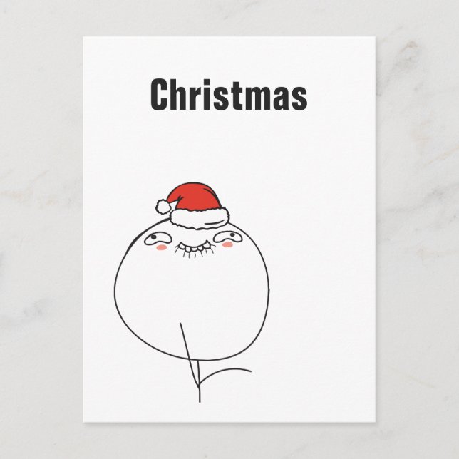 Christmas Memes Naive Le Me Custom text EDITABLE Holiday Postcard (Front)