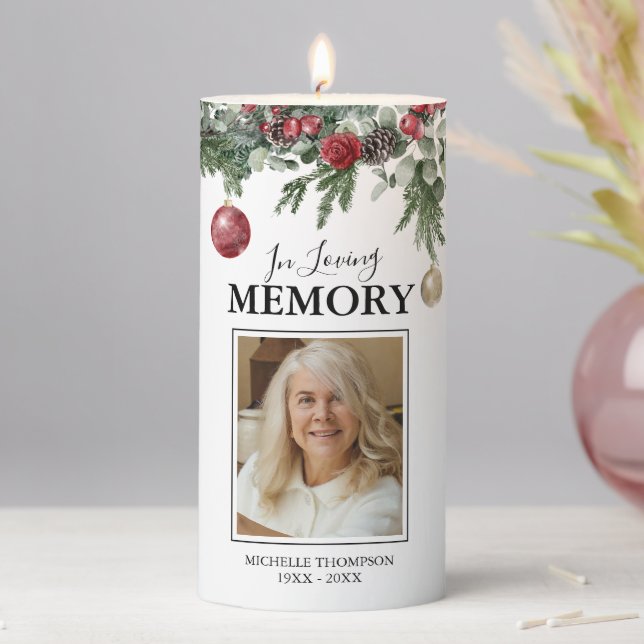 Christmas Memorial In Loving Memory Pillar Candle (In Situ)