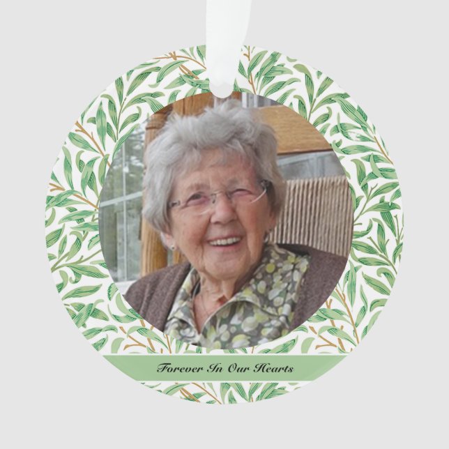 Christmas Memorial Photos Botanical Ornament (Front)