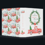 Christmas Memories Family Name Vintage Red Truck 3 Ring Binder<br><div class="desc">Cute vintage antique look red  vintage pick up truck with watercolor Christmas tree in the bed of the truck.  So sweet and festive.  Perfect for all your family Christmas memories. Add your name on the door of the pick up for a more personalized look.</div>