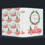 Christmas Memories Family Name Vintage Red Truck 3 Ring Binder<br><div class="desc">Cute vintage antique look red  vintage pick up truck with watercolor Christmas tree in the bed of the truck.  So sweet and festive.  Perfect for all your family Christmas memories. Add your name on the door of the pick up for a more personalized look.</div>