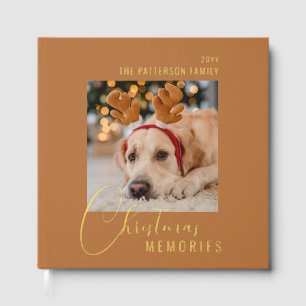 Christmas Memories Family Pet Photo Personalized Foil Guest Book