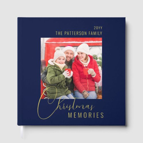 Christmas Memories Family Photo Personalized Guest Book