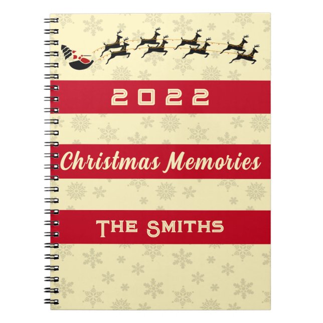 Christmas Memories Personalized Family Keepsake Notebook (Front)