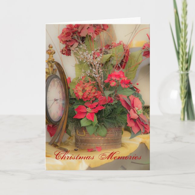 Christmas Memories Poinsettia Card (Front)