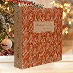 Christmas Memories Rustic Pine Tree Pattern Rust 3 Ring Binder<br><div class="desc">Keep your holiday photos and memorabilia organized with this cozy Christmas Memories binder. The covers feature a rustic pattern of golden brown evergreen pine trees on a rust or burnt orange background. Customize the cover and spine with the text of your choice in rust on a golden brown background.</div>