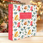 Christmas Memories Winter Watercolor Pattern Red 3 Ring Binder<br><div class="desc">Keep your holiday photos and memorabilia organized with this cozy Christmas Memories binder. The cover design features a cozy Christmas watercolor pattern of red, yellow and brown teapots, along with an assortment of winter foliage, including oak leaves, holly sprigs and mistletoe. Customize the cover and spine with the text of...</div>