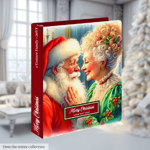 Christmas Memory Album Vintage Mr & Mrs Claus 3 Ring Binder