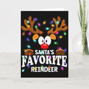 Christmas Men Women Santa's Favorite Reindeer Card