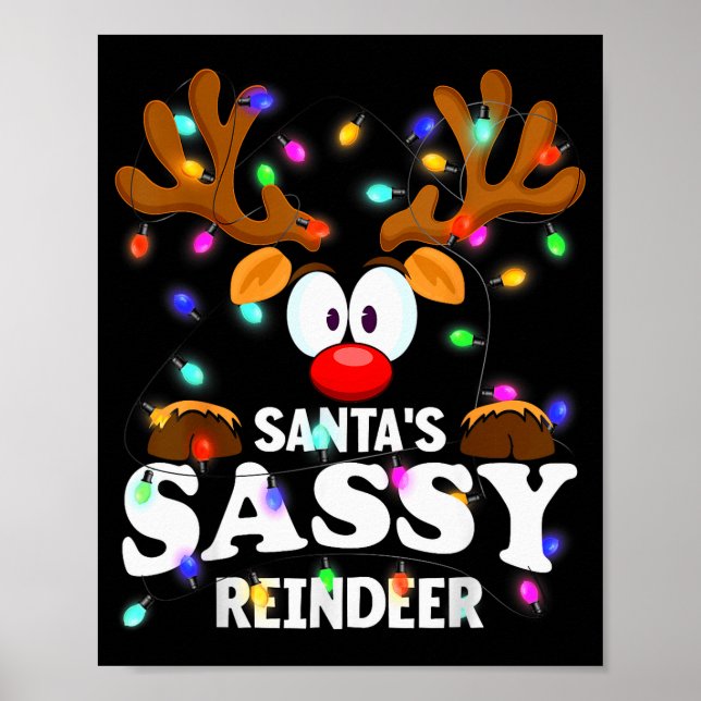 Christmas Men Women Santa's Sy Reindeer  Poster (Front)