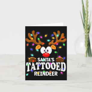 Christmas Men Women Santa's Tattooed Reindeer Card