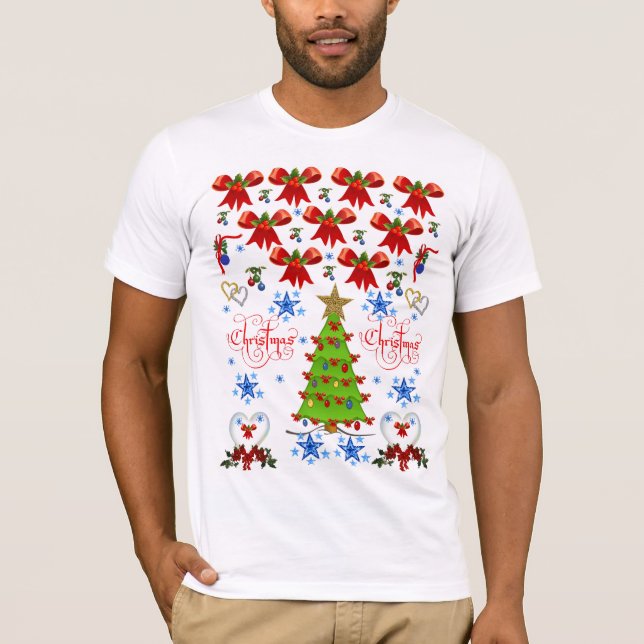 Christmas Men's white short sleeve t-shirt him (Front)