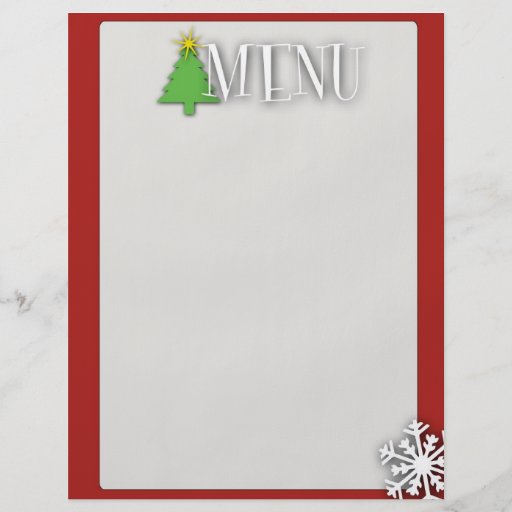Christmas menu flyer | Zazzle