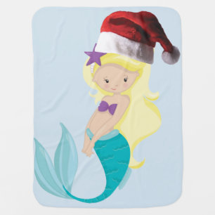 Christmas Mermaid Baby Blanket