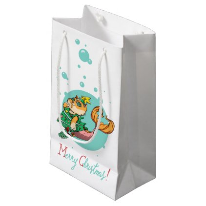 Christmas Mermaid Cat Gift Bag