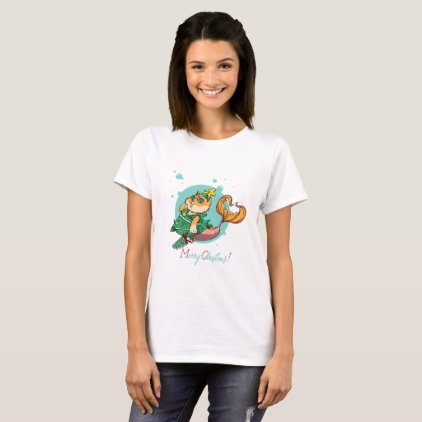 Christmas Mermaid Cat T-Shirt