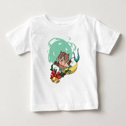 Christmas Mermaid Cat With Garland T-Shirt