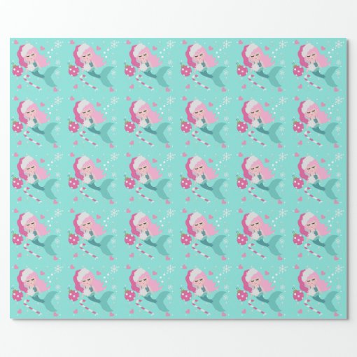 Mermaid Christmas Wrapping Paper 