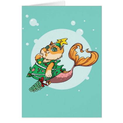 Christmas Mermaid Greeting Card