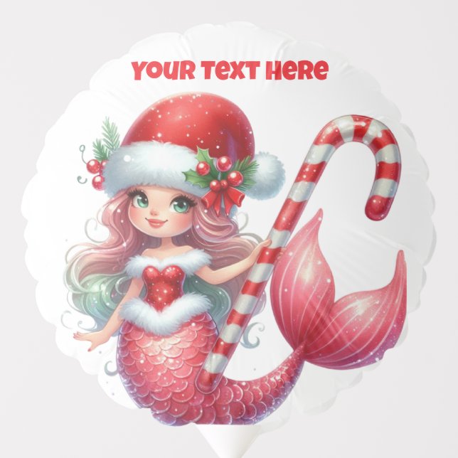 Christmas Mermaid Holiday Balloon (Front)