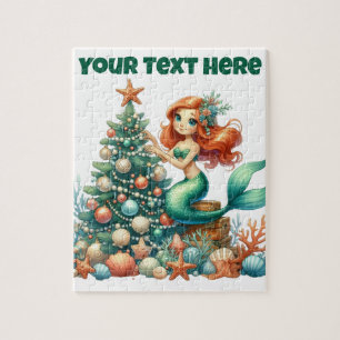 Christmas Mermaid Kids Puzzle – Personalized Gift