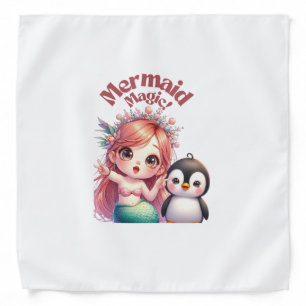 Christmas Mermaid Magic Card with Penguin Fun Bandana
