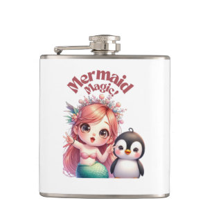 Christmas Mermaid Magic Card with Penguin Fun Flask