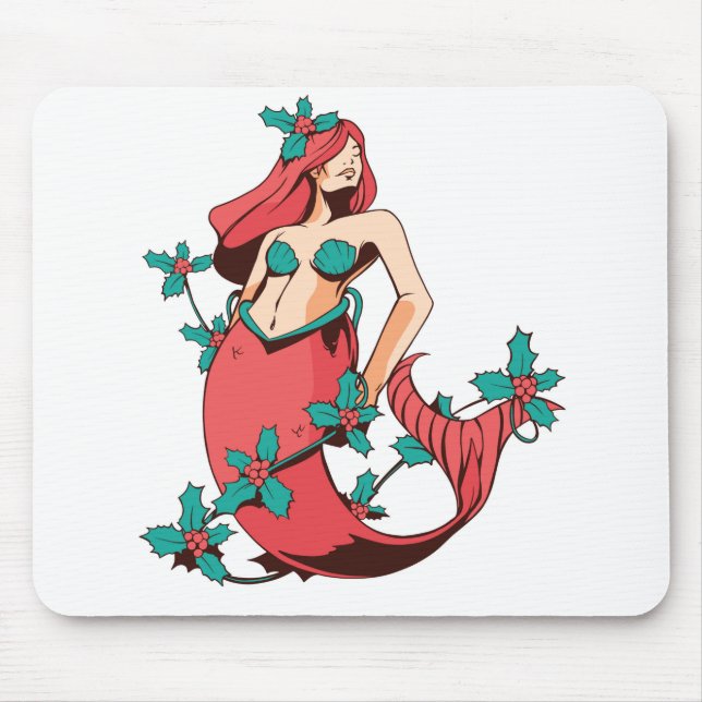 Christmas Mermaid Mouse Pad (Front)