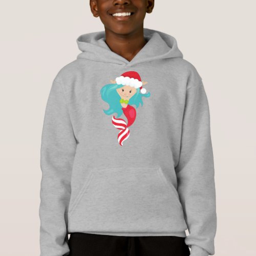 Christmas Mermaid Santa Hat Xmas New Year Hoodie