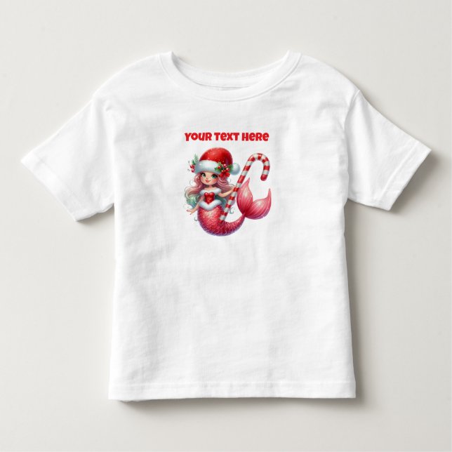 Christmas Mermaid Toddler T-Shirt (Front)