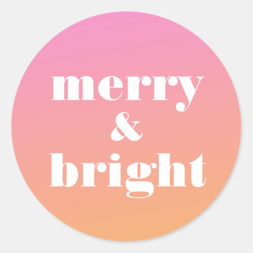 Christmas Merry And Bright Classic Round Sticker