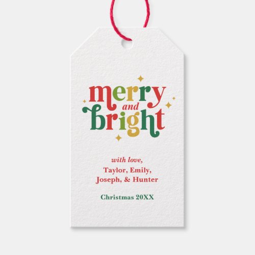Christmas Merry and Bright Family Gift Tag
